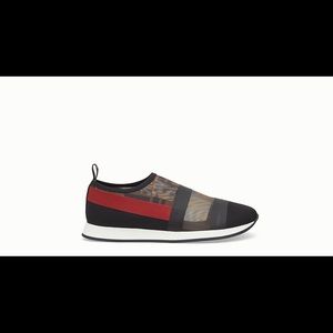 Fendi Multicolor mesh and tulle slip ons